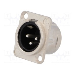 1 pcs x NEUTRIK - NC3MD-L-1 - Socket, XLR, male, PIN: 3, flange (2 holes),for panel mounting