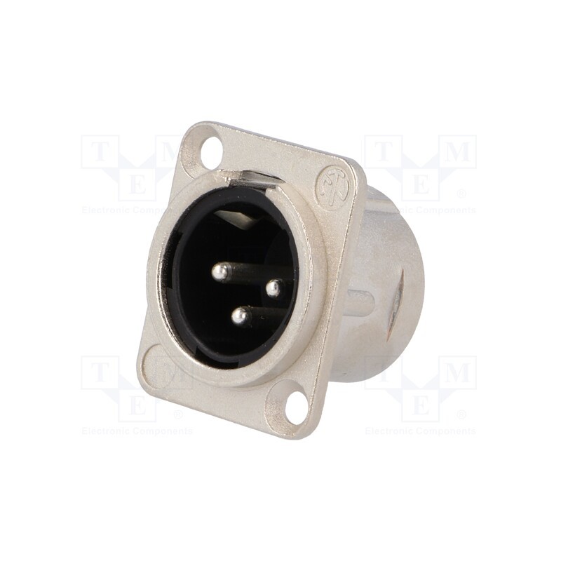 1 pcs x NEUTRIK - NC3MD-L-1 - Socket, XLR, male, PIN: 3, flange (2 holes),for panel mounting
