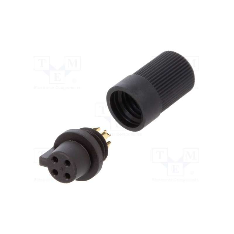 1 pcs x BINDER - 09 9764 00 04 - Connector: circular, 719, 60V, PIN: 4, plug, female, soldering, 3A