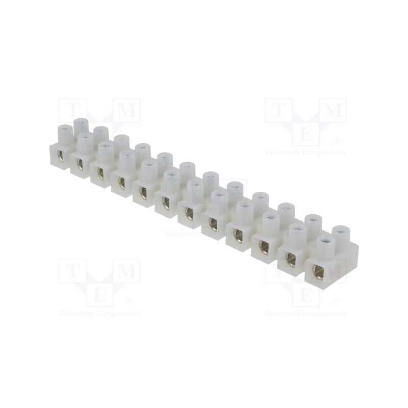 1 pcs x ELECTRO TERMINAL - 88754303 - Terminal block, screw terminal, 6÷10mm2, 450V, ways: 12, white