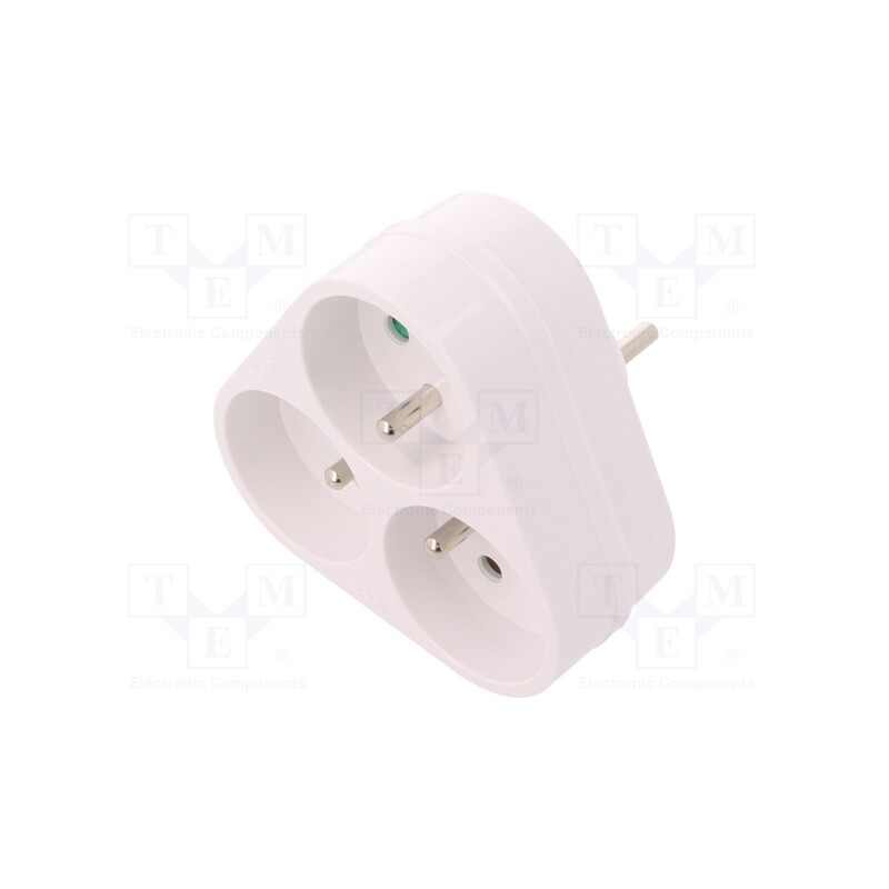 1 pcs x PLASTROL - W-97740 - Connector: AC supply, splitter, 2P+PE, 250VAC, 16A, white