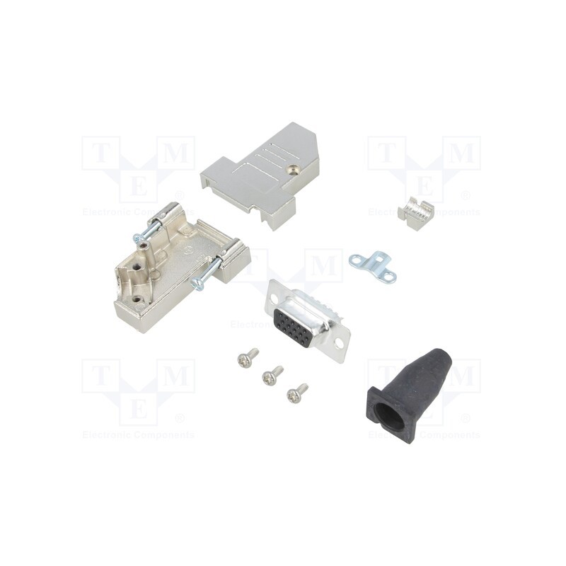 1 pcs x ENCITECH - DTSL09-SJSRG-S-HDS15-K - D-Sub, PIN: 15, plug, female, soldering, for cable, black