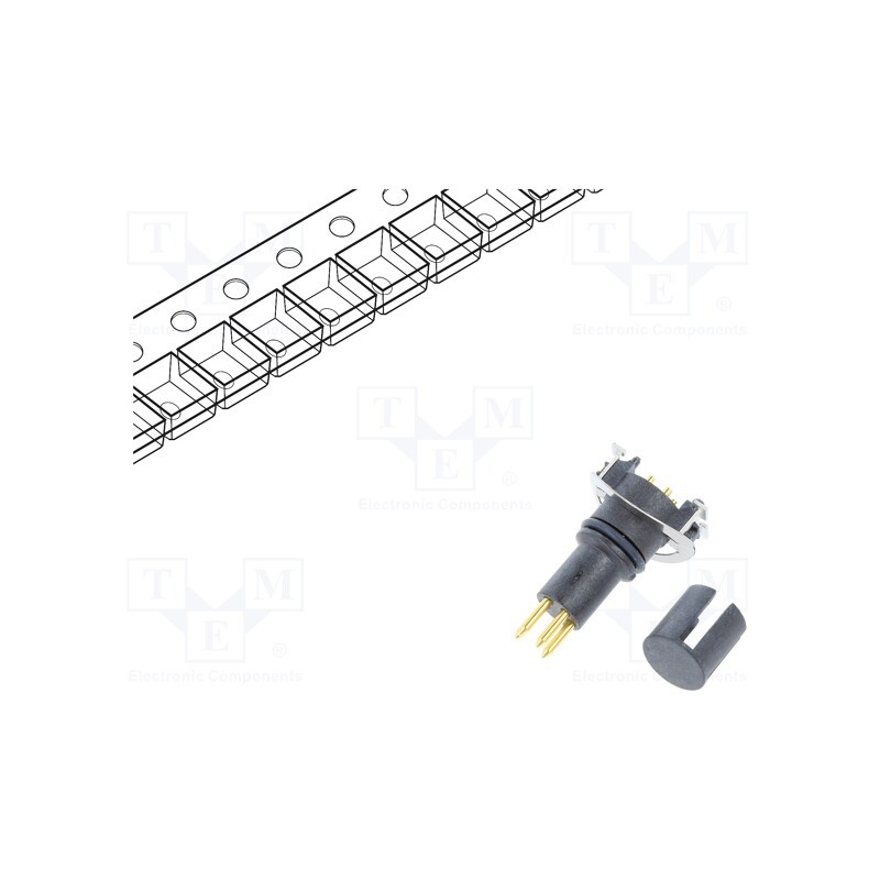 1 pcs x AMPHENOL LTW - M8S-04PMMT-EE0001 - Connector: M8, male, PIN: 4, vertical, on PCBs, socket, 3A, 30V
