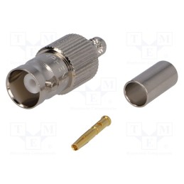 1 pcs x AMPHENOL RF - B6121A1-NT3G-1-50 - Plug, BNC, female, straight, 50Ω, crimped, for cable, PTFE