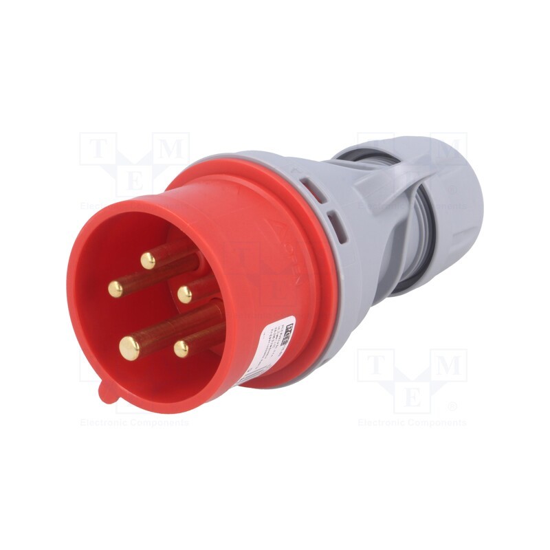 1 pcs x PCE - 015-6TT - Connector: AC supply 3-phase, plug, male, 16A, 400VAC, IEC 60309