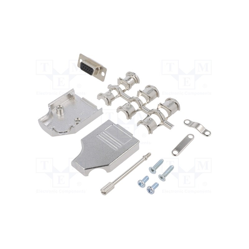 1 pcs x ENCITECH - 6355-0060-11 - D-Sub HD, PIN: 15, plug, female, angled, soldering, for cable, black