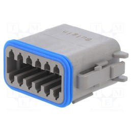 1 pcs x BULGIN - PX0100S12AGY - Connector: wire-wire, PX0, female, plug, for cable, PIN: 12, grey