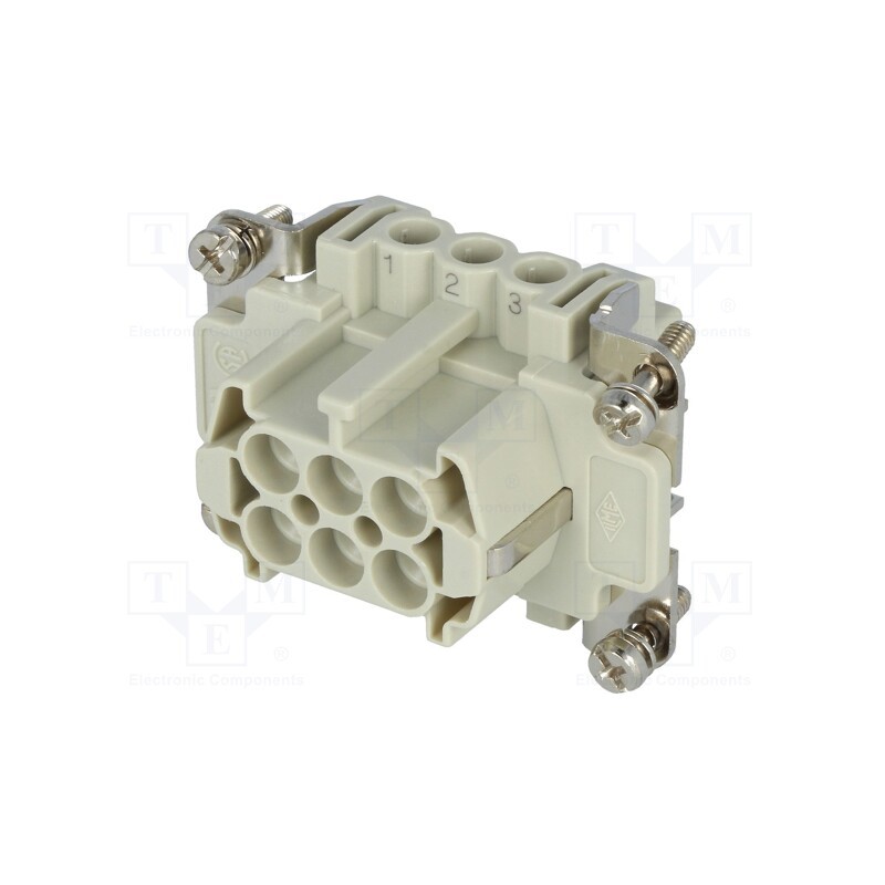 1 pcs x ILME - CNEF 06 T - Connector: HDC, female, CNE, PIN: 6, 6+PE, size 44.27, 16A, 500V