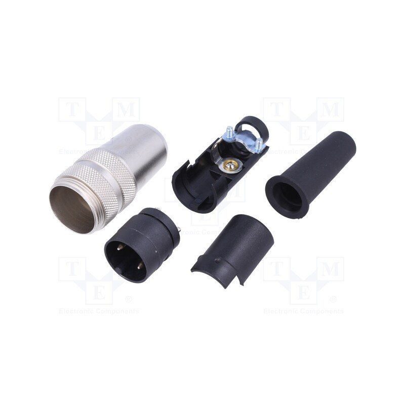 1 pcs x BINDER - 09 0301 00 02 - Connector: M16, plug, 680, male, PIN: 2, unshielded, silver plated