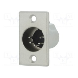 1 pcs x AMPHENOL - AC5MPNZ - Socket, XLR, male, PIN: 5, straight, turned contacts, soldering