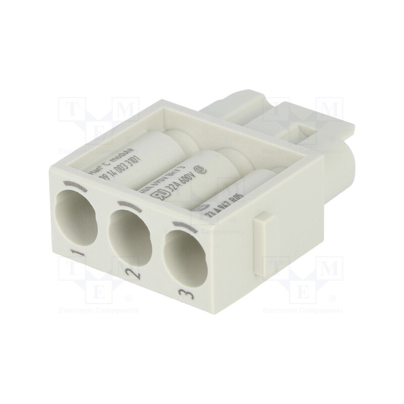 1 pcs x HARTING - 9140033101 - Connector: HDC, module, female, Han-Modular®, PIN: 3, w/o contacts