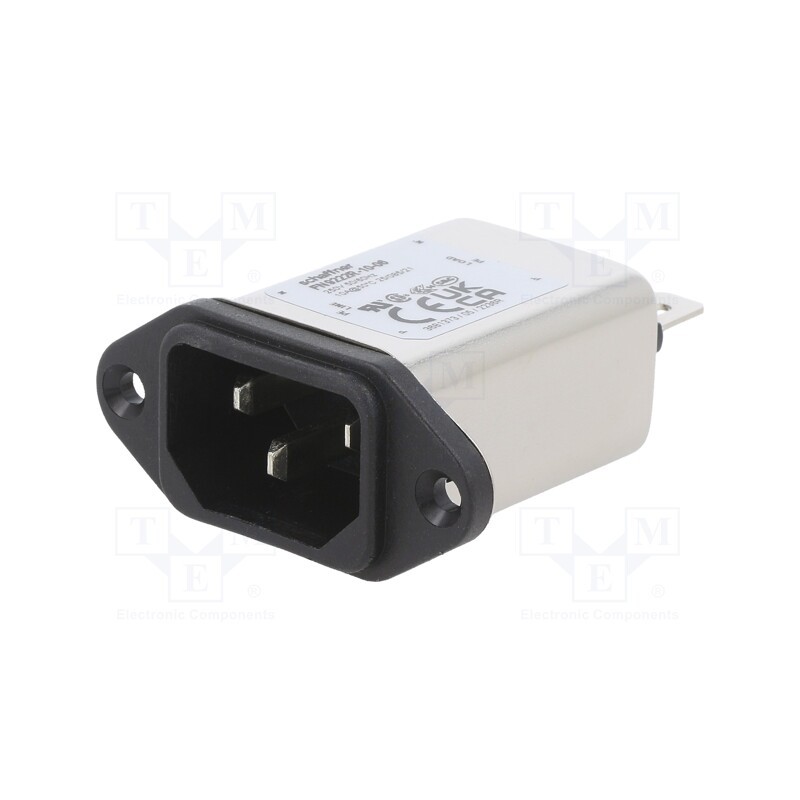 1 pcs x SCHAFFNER - FN9222R-10-06 - Connector: AC supply, socket, male, 10A, 250VAC, C14 (E), -25÷85°C