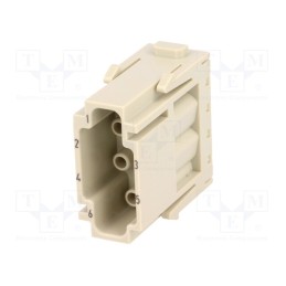 1 pcs x HARTING - 9140063001 - Connector: HDC, module, male, Han-Modular®, PIN: 6, w/o contacts