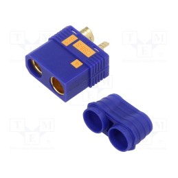 1 pcs x - XT90HW-M - Plug, DC supply, QS, female, PIN: 2, for cable, soldering, blue, 110A