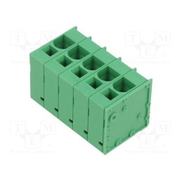 1 pcs x ADAM TECH - EB167A-05-H - PCB terminal block, Contacts ph: 10mm, ways: 5, angled 90°, green