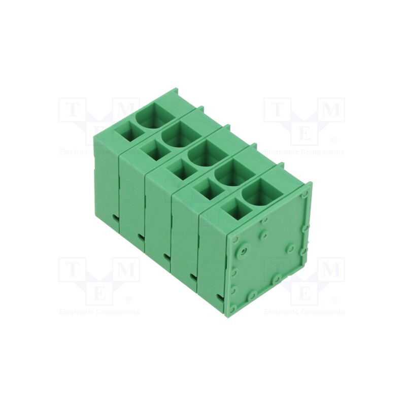 1 pcs x ADAM TECH - EB167A-05-H - PCB terminal block, Contacts ph: 10mm, ways: 5, angled 90°, green