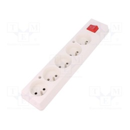 1 pcs x JONEX - 5907570000780 - Connector: AC supply, female, splitter, 2P+PE, 250VAC, 16A, white