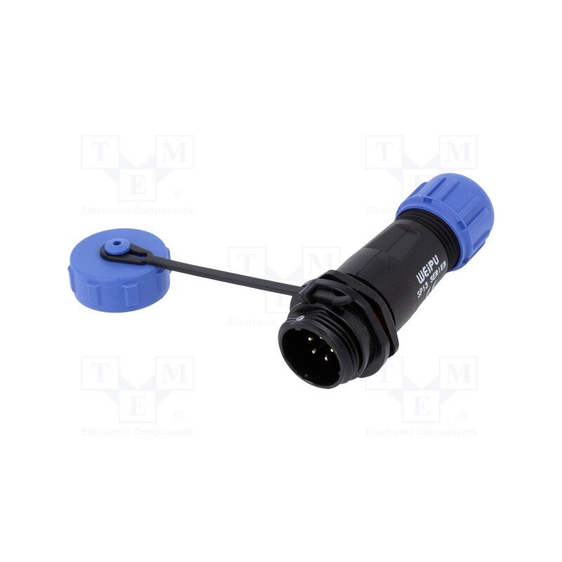1 pcs x WEIPU - SP1311/P5I-C - Plug, SP13, male, PIN: 5, with protective cap, IP68, 4÷6.5mm, 5A