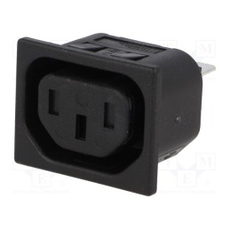1 pcs x BULGIN - PX0783/10/63 - Connector: AC supply, socket, female, 10A, 250VAC, C13 (F), max.1mm