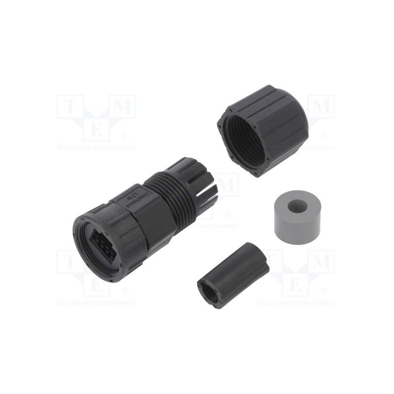 1 pcs x AMPHENOL LTW - RCP-00BMMS-SLM7001 - Case RJ45, plastic, Locking: internal thread,threaded joint
