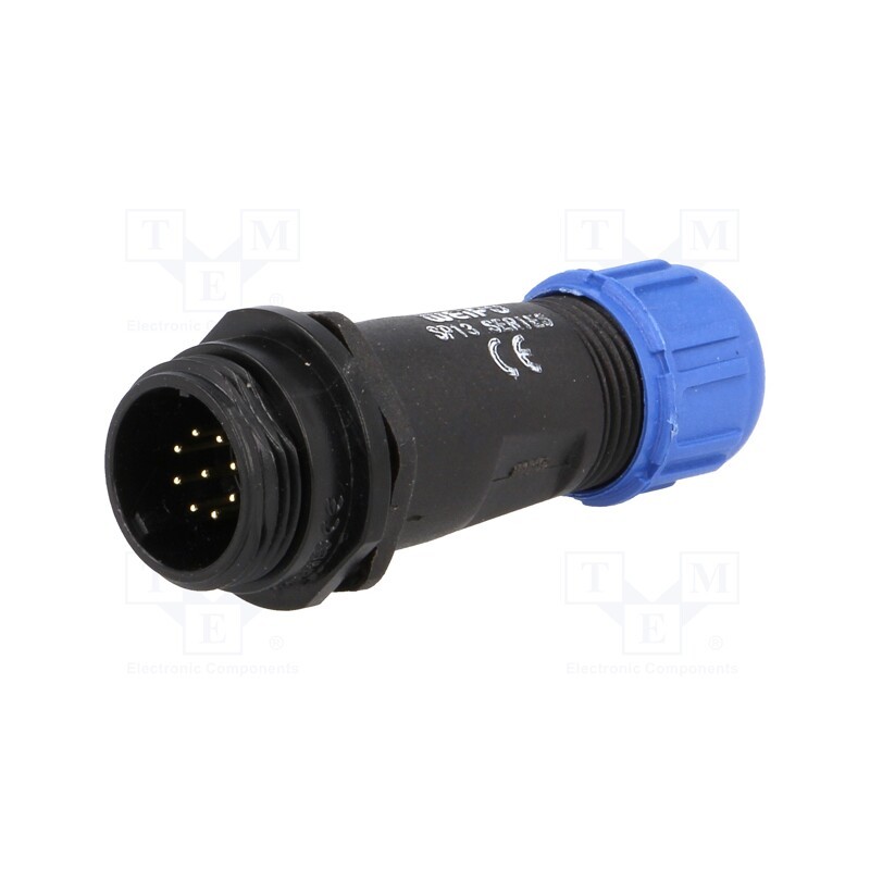 1 pcs x WEIPU - SP1311/P9I-N - Plug, SP13, male, PIN: 9, IP68, 4÷6.5mm, 3A, soldering, for cable