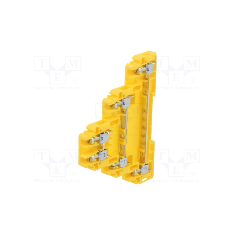 1 pcs x POKu00d3J - A03-0001 - Splice terminal: rail, 0.5÷4mm2, ways: 3, terminals: 6, yellow, TS35