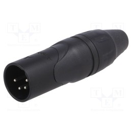 1 pcs x AMPHENOL - AX4MB - Plug, XLR, male, PIN: 4, straight, for cable, soldering, 133V, 10A