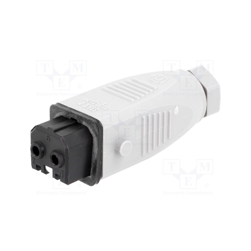 1 pcs x HIRSCHMANN - 930621106 STAK 2 - Connector: rectangular, ST, plug, female, PIN: 2, tinned, IP54, 16A