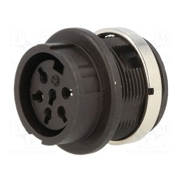 1 pcs x AMPHENOL - T3427000U - Socket, DIN, female, PIN: 6, for panel mounting,screwed, soldering
