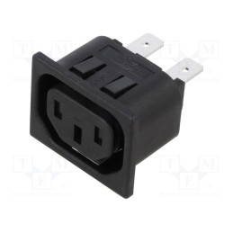 1 pcs x BULGIN - PX0783/15/63 - Connector: AC supply, socket, female, 10A, 250VAC, C13 (F), UL94V-0