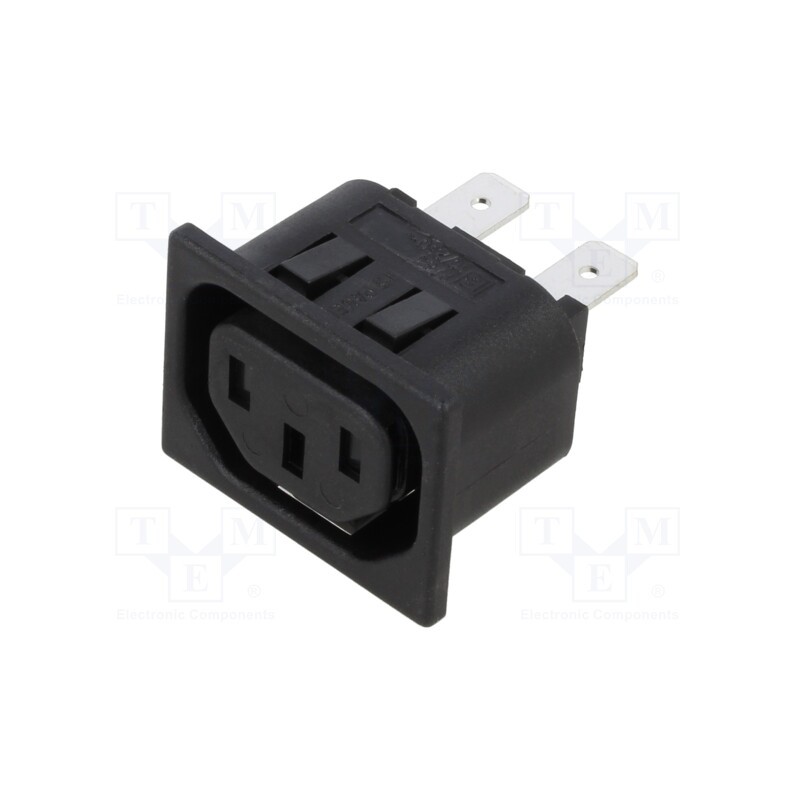 1 pcs x BULGIN - PX0783/15/63 - Connector: AC supply, socket, female, 10A, 250VAC, C13 (F), UL94V-0