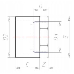 PVC reducing connector with female thread vdl 25 mm 1