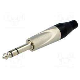 1 pcs x AMPHENOL - TS3P - Plug, Jack 6,3mm, male, stereo, ways: 3, straight, for cable, grey