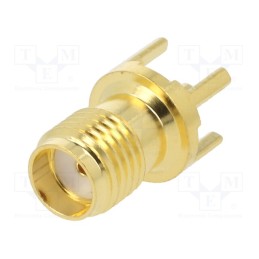 1 pcs x MUELLER ELECTRIC - BU-1420701201 - Socket, SMA, female, straight, 50Ω, THT, on PCBs, PTFE, gold-plated