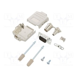 1 pcs x Amphenol Communications Solutions - L17DPPK09-M+L717HDE15P - D-Sub HD, PIN: 15, male, straight, soldering, for cable, go