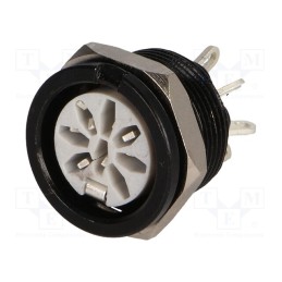 1 pcs x DELTRON - 651-0800 - Socket, DIN, female, PIN: 8, Layout: 270°, for panel mounting,screw