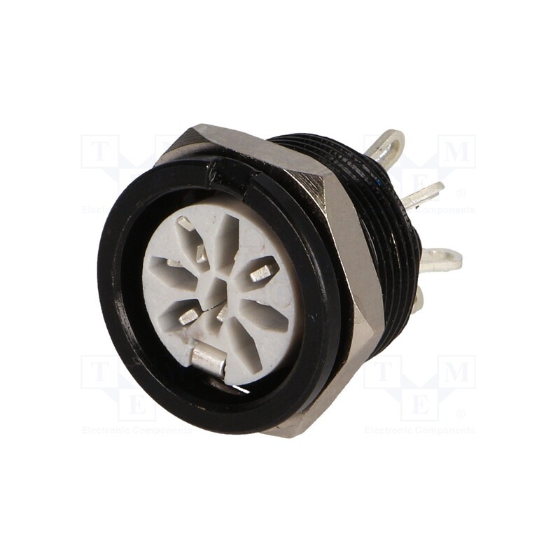 1 pcs x DELTRON - 651-0800 - Socket, DIN, female, PIN: 8, Layout: 270°, for panel mounting,screw