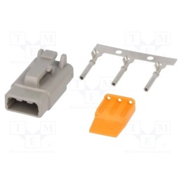 1 pcs x DEUTSCH - S-DTM 06-3 S - Connector: wire-wire, DTM, female, plug, for cable, PIN: 3, crimped