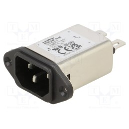 1 pcs x SCHAFFNER - FN9222R-15-06 - Connector: AC supply, socket, male, 15A, 250VAC, C14 (E), -25÷85°C
