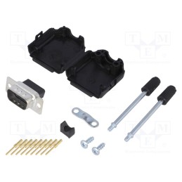 1 pcs x ENCITECH - 6355-0078-01 - D-Sub, PIN: 9, plug, male, crimped, for cable, black