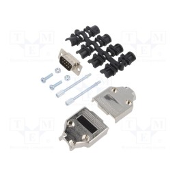 1 pcs x MH CONNECTORS - MHDTPK9-DM9P-K - D-Sub, PIN: 9, plug, male, for cable, straight, soldering