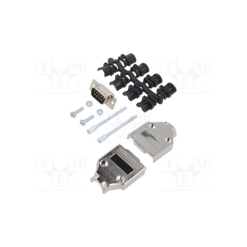 1 pcs x MH CONNECTORS - MHDTPK9-DM9P-K - D-Sub, PIN: 9, plug, male, for cable, straight, soldering