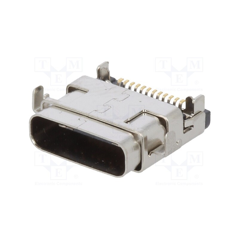 1 pcs x KEYSTONE - 953 - Socket, USB C, on PCBs, SMT, horizontal, USB 3.1, gold flash, 1A