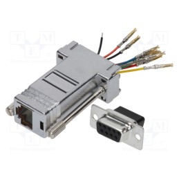 1 pcs x MH CONNECTORS - MHDA9-SMJ8-M-K-RC - Transition: adapter, D-Sub 9pin female,RJ45 socket