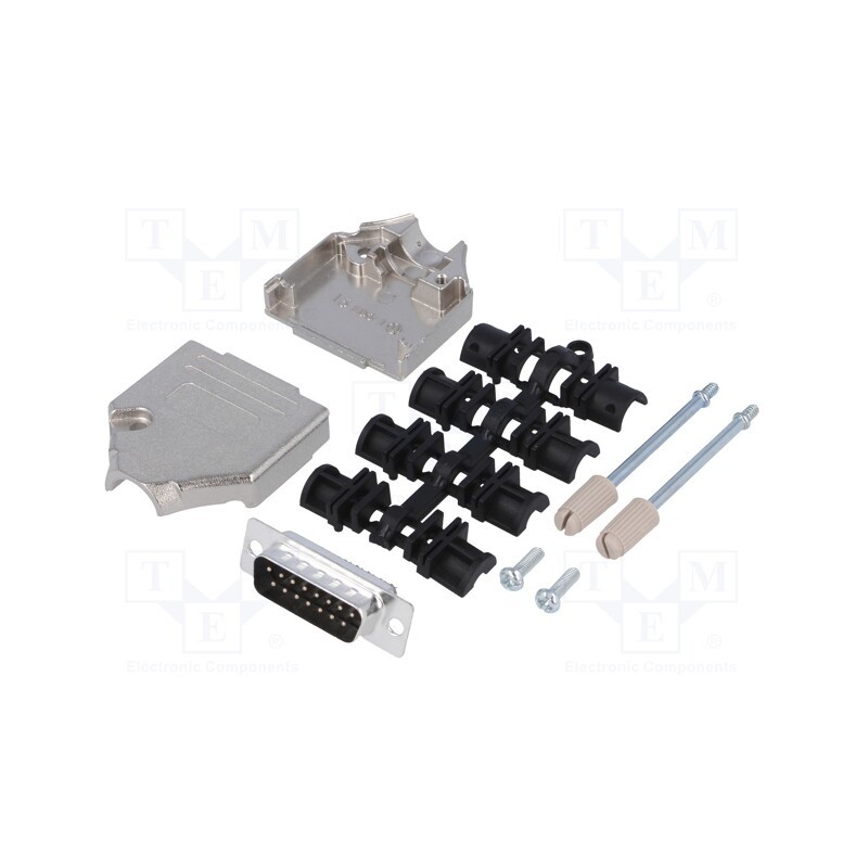 1 pcs x MH CONNECTORS - MHDTZK15-DM15P-K - D-Sub, PIN: 15, plug, male, straight, soldering, for cable