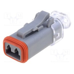 1 pcs x AMPHENOL - AT06-2S-LED1201 - Connector: wire-wire, AT, female, plug, for cable, PIN: 2, grey, IP67