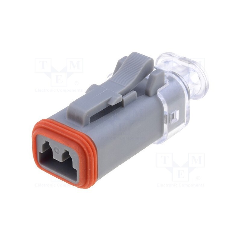 1 pcs x AMPHENOL - AT06-2S-LED1201 - Connector: wire-wire, AT, female, plug, for cable, PIN: 2, grey, IP67