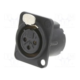 1 pcs x NEUTRIK - NC3FD-LX-BAG - Socket, XLR, female, PIN: 3, straight, with push button, soldering