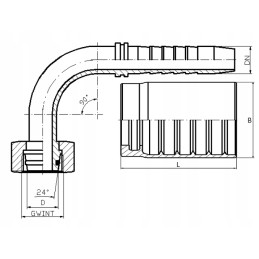 5x angle ferrule m16 with hose sleeve dn8 5 16
