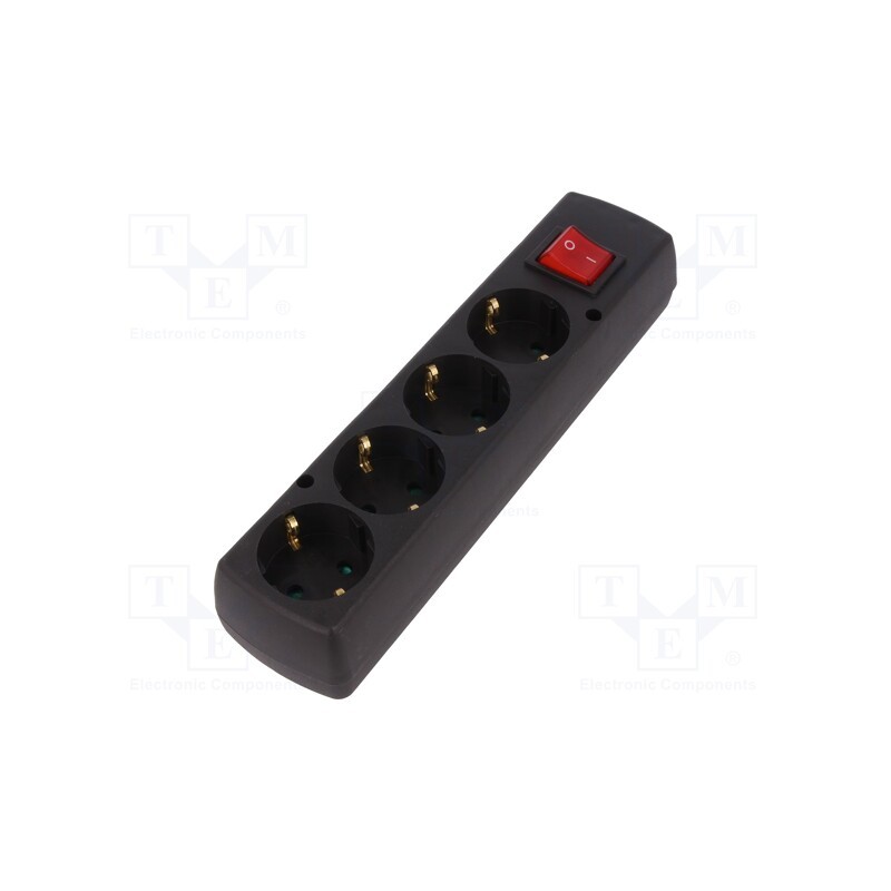 1 pcs x JONEX - 5907570028593 - Connector: AC supply, female, splitter, 2P+PE, 250VAC, 16A, black